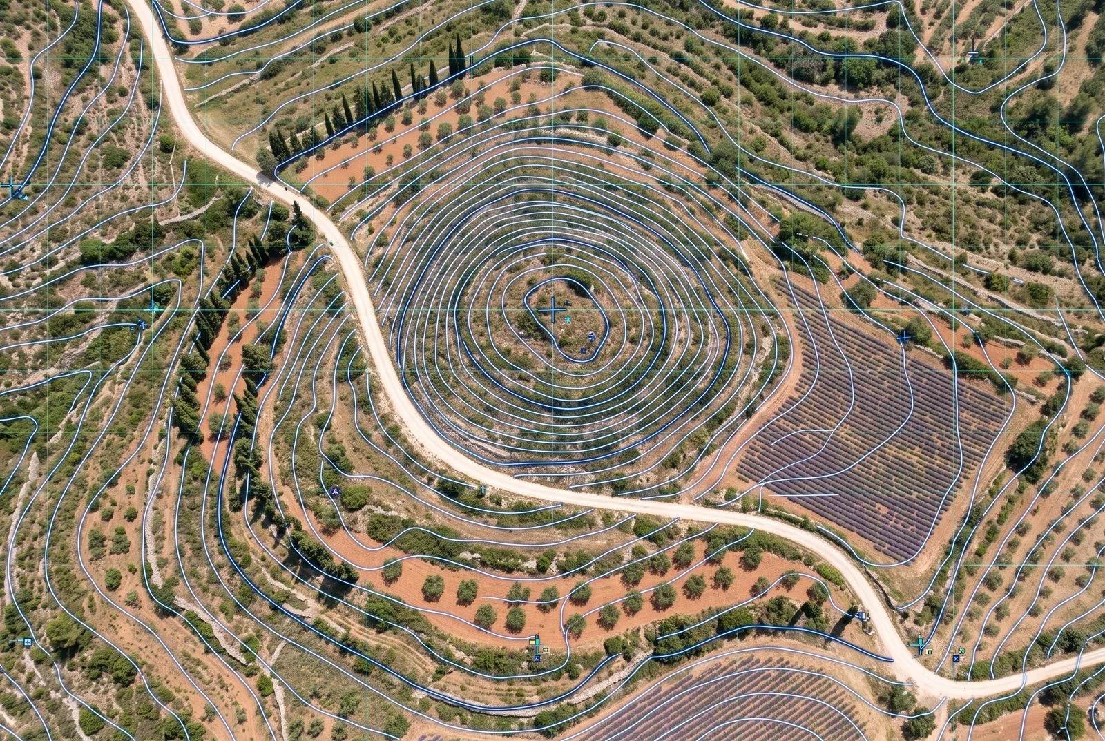 Relevé topographique vu du ciel